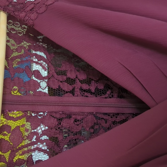 David's Bridal Maroon Bridesmaid Dress - Picture 2 of 4